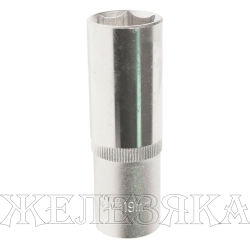 Головка торцевая 19мм 1/2" 6-гранная глубокая L=75мм ROCKFORCE RF-5457719 /1/10