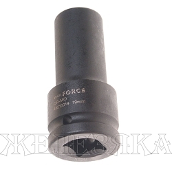 Головка торцевая 19мм 3/4" 6-гранная ударная удлиненная L=78мм ROCKFORCE RF-46510019 /1/10