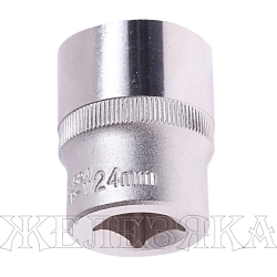 Головка торцевая 24мм 1/2" 6-гранная L=40мм ROCKFORCE RF-54524 /1/10