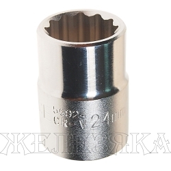 Головка торцевая 24мм 3/4" 12-гранная L=51мм ROCKFORCE RF-56924 /1/6