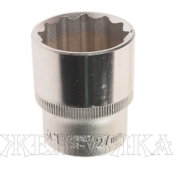 Головка торцевая 27мм 1/2" 12-гранная L=40мм ROCKFORCE RF-54927 /1/10