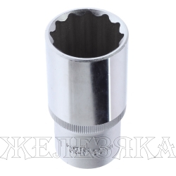 Головка торцевая 30мм 1/2" 12-гранная глубокая L=75мм ROCKFORCE RF-5497730 /1/10