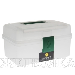 Ящик для инструментов 250х160х150мм прозрачный пластиковый ЭВРИКА