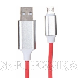 Кабель micro USB-USB 1м. красный с подсветкой WIIIX