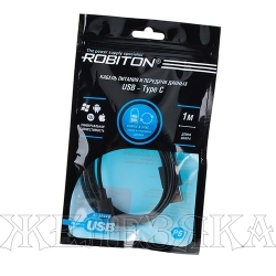 Кабель Type-C-USB 1м. черный ROBITON
