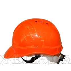 Каска защитная строительная оранжевая, храповый мех-м рег.размера