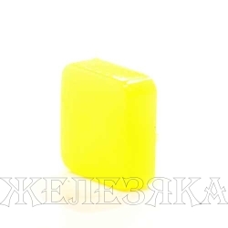Колпачок кнопки 10.0х10.0х3.2/3.5х4.0мм квадратный пластик желтый