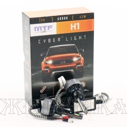 Комплект головного освещения LED H1 37W,3750lm,6000K MTF серия CYBER LIGHT к-т