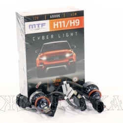 Комплект головного освещения LED H11 37W,3750lm,6000K MTF серия CYBER LIGHT к-т