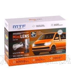 Комплект головного освещения LED H4 MINILENS 30/45,4500lm,5500K MTF серия CYBER LIGHT к-т