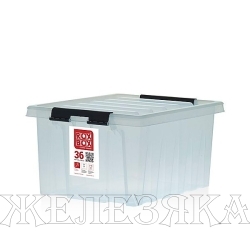 Контейнер пластиковый 36л 250х390х500мм с крышкой прозрачный ROX BOX