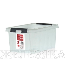 Контейнер пластиковый 8л 155х220х335мм с крышкой прозрачный ROX BOX