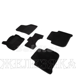 Коврики автомобильные SKODA Kodiaq (с 2016г) 5мест текстильные 3D черные к-т