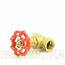 Кран клиновой M1/2"-M1/2" латунь, ручка-колесо ЗУБР