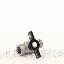 Кран шаровый M1/2"-F1/2" никелированная латунь, ручка-бабочка ЗУБР