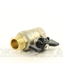 Кран шаровый M1/2"-F1/2" никелированная латунь, ручка-бабочка ЗУБР