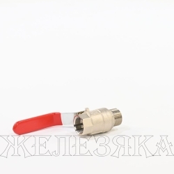 Кран шаровый M1/2"-F1/2" никелированная латунь, ручка-рычаг MASTERPROF