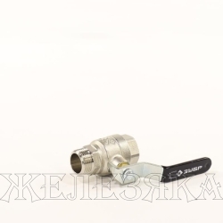 Кран шаровый M3/4"-F3/4" никелированная латунь, ручка-рычаг ЗУБР