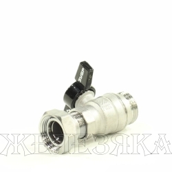 Кран шаровый M3/4"-F3/4" со сгоном, никелированная латунь, ручка-бабочка ЗУБР