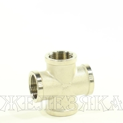 Крестовина F3/4"-F3/4"-F3/4"-F3/4" никелированная латунь GENERAL FITTINGS