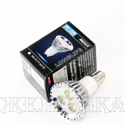 Лампа 220V MEGA LIGHTING E14 3W светодиодная NEUTRAL WHITE