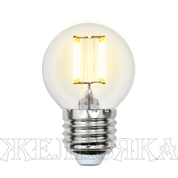 Лампа 220V UNIEL LED-G45-6W/WW/E27/CL PLS02WH