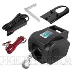 Лебедка RF-TRC9202 электрическая автомобильная 12В, 300W, 900кг (крепление за "фаркоп", стальной трос-10м)  ROCKFORCE /1
