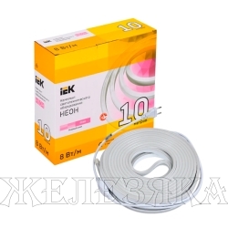 Лента светодиодная 220Vx80W 10метров IEK NEONLED PINK,2835,120LED/м IP65+драйвер