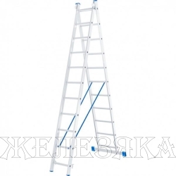 Лестница-стремянка 11 ступеней двухсекционная 3.07-5.06м