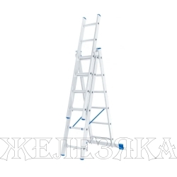 Лестница-стремянка 6 ступеней трехсекционная 1.69-3.36м