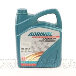 Масло моторное ADDINOL SUPERIOR 030 SN/CF A3/B4 4л син.