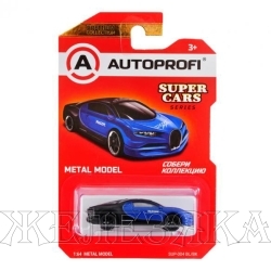 Модель автомобиля SUPER CARS Bugatti SUP-004 син/черный 1:64