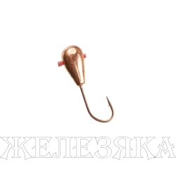Мормышка вольф Капля спорт с отв.4мм 1гр Cu с кемб (MW-3740C-Cu) Helios