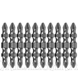 Набор бит двухстор., PH2-PZ2х45 мм, сталь S2, 10шт.// Denzel