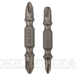 Набор бит двусторонних РZ2/PZ2,PZ1/PZ3х50мм 1/4" 2шт. блистер KRANZ