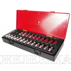 Набор бит-головок 1/2" HEX H4-H14, TORX T20-T60,SPLINE M5-M12 25 предметов JTC