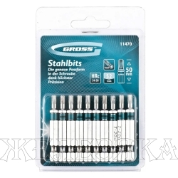 Набор бит TORX 20х50, сталь S2, 10 шт.// Gross
