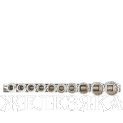 Набор головок 10 пр.1/2" 10-24мм 12-гр.на планке, блистер MATRIX