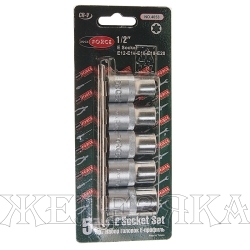 Набор головок RF-4053: 1/2"DR звездочка  Е12-20 5пр.(блистер) ROCKFORCE /1