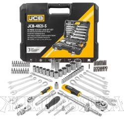 Набор инструмента JCB-4821-5: 82пр.1/4''&1/2''(6-гр.)(4-32мм) JCB /1/3