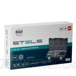 Набор инструментов, 1/4", CrV, пластиковый кейс 29 предм.// Stels