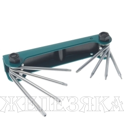 Набор ключей RF-5087TF TORX складной 8пр.(T5H-T10H, T15H, T20H c отверстием) ROCKFORCE /1