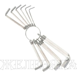 Набор ключей шестигранных 10 пр.1.5-10мм Г-обр.на кольце SPARTA