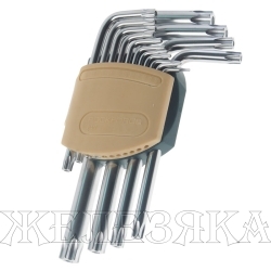 Набор ключей TORX 15 пр.T6-T60 Г-обр.коротких с отверстием ROCKFORCE