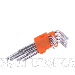 Набор ключей TORX 9 пр.Т10-Т50 Г-обр.коротких АВТОДЕЛО