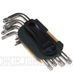 Набор ключей TORX 9 пр.T10H-T50H Г-обр.с отверстием, блистер ROCKFORCE