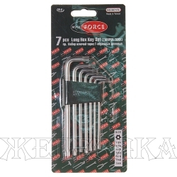 Набор ключей TORX RF-5071TL: экстрадлинных  Т10Н-Т40Н- с отверстием 7пр. на пласт. держат.ROCKFORCE /1/10/50