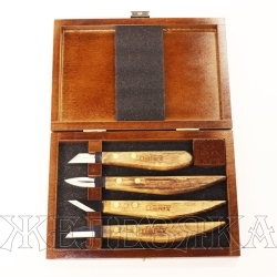 Набор ножей для резьбы по дереву 4шт. в деревянной коробке Profi NAREX