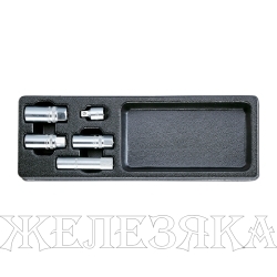 Набор свечных головок (16,21,14,18) с адаптером 3/8" на 1/2", HONITON IK-SPK0050B