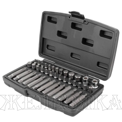Набор вставок F-4401: 1/2"&3/8"DR TORX 40пр. с держателями в кейсе FORSAGE /1/10